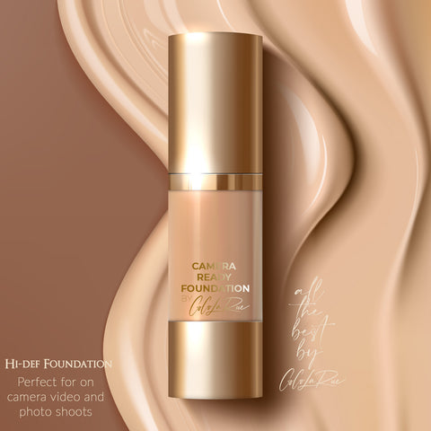 Camera Ready Hi-Def Foundation. Flawless Coverage Oil Free Liquid Foundation Full Coverage for Home Office, Parties,TV Film and Images