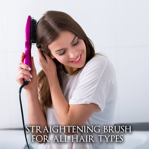 CLR Hair Hot Brush Straightener - Straightener hair in minutes. Smooth, Straight Hair In Half The Time For straight, smooth and frizz-free hair